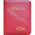 Biblie piele medie culoare rosie